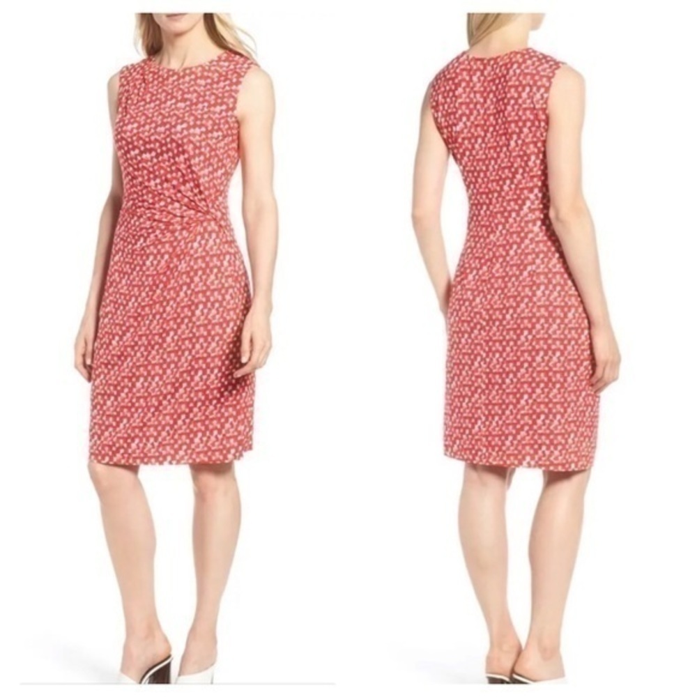 NIC+ZOE Red Printed Sleeveless Sheath Dress - Picture 2 of 12
